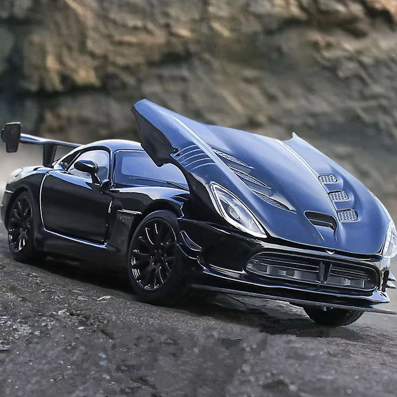 1:32 Dodge Viper ACR SRT Alloy Sports Car Model Diecasts Metal Toy Vehicles Car Model Simulation Sound and Light Childrens Gifts