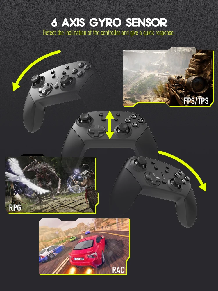 Compatibile con Controller Wireless DATA FROG-Joystick di gioco per Controller Nintendo Switch/Switch Lite per Switch OLED Gamepad per PC