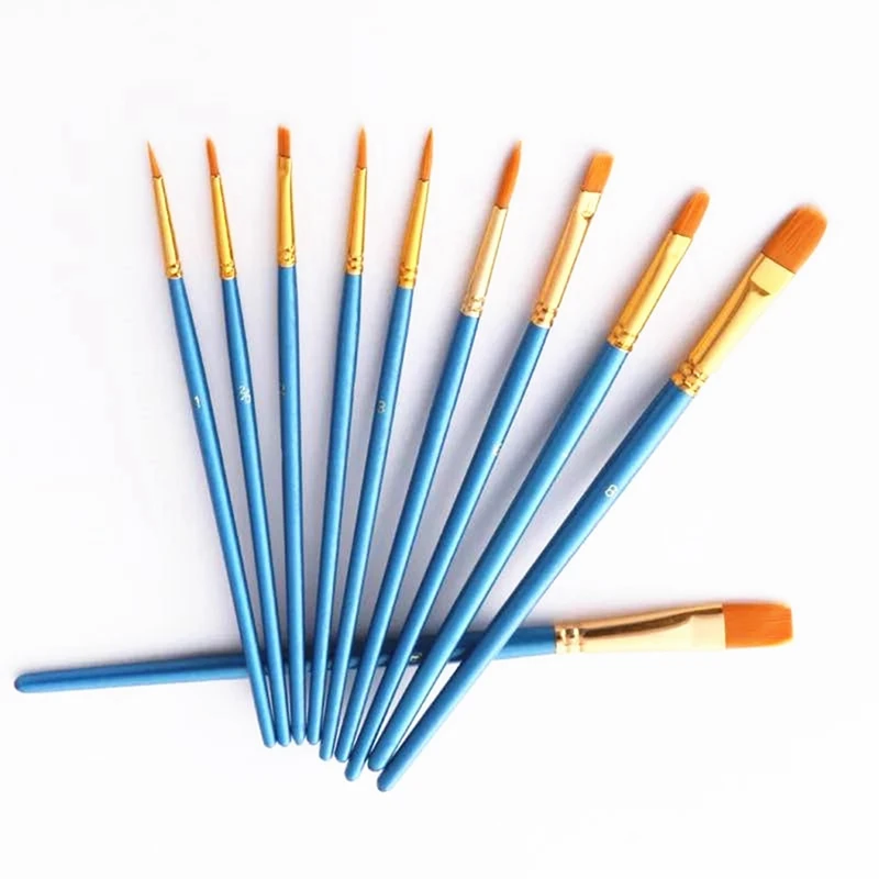 20PCS Pearlescent Blue Oil Brush 1 Set Of Art Painting Water Chalk DIY Special Brush For Children's Drawing