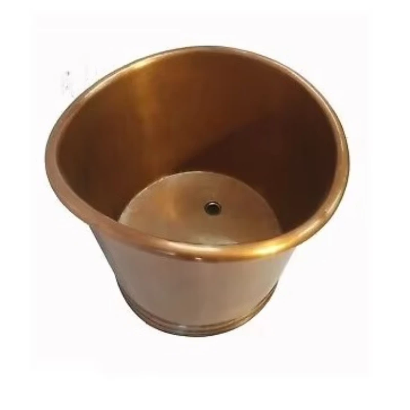 Bak Mandi Tembaga Buatan Tangan Desain Italia Berlapis Emas, Aksesoris Kamar Mandi untuk Rumah, Hotel, Restoran
