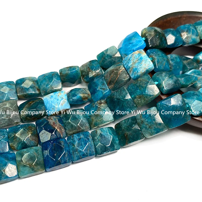 Natural Stone 5x10x10MM Flat Square Blue Apatite Faceted Gemstone Loose Spacer Beads for Jewelry Making Diy Bracelet Accessories - Image 4