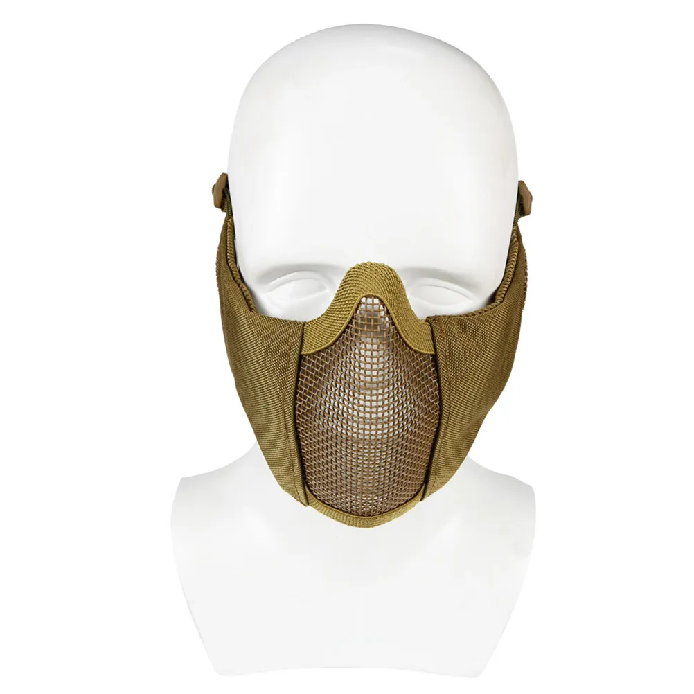 Half Face Mask Foldable Lightweight Strong Ventilated Low Carbon Steel Nylon for Outdoor Hunting