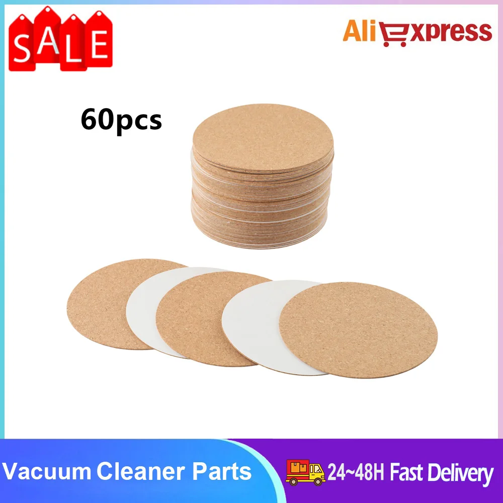 Round Self-Adhesive Back Cork Coasters, Cork Mats, Backing Sheets, DIY Crafts Supplies, Reusable, 60Pcs