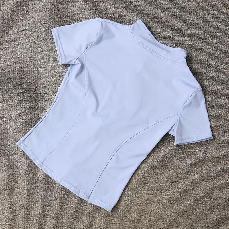 High Quality Sports Quick-drying Stand Collar Full Zipper Yoga T-Shirt Women's Fitness Running Breathable Slimming Training Tops