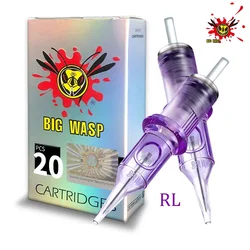 Agujas de cartucho de tatuaje BIGWASP, cartucho de agujas púrpura RL, suministros de tatuaje, agujas de tatuaje estériles para belleza y salud