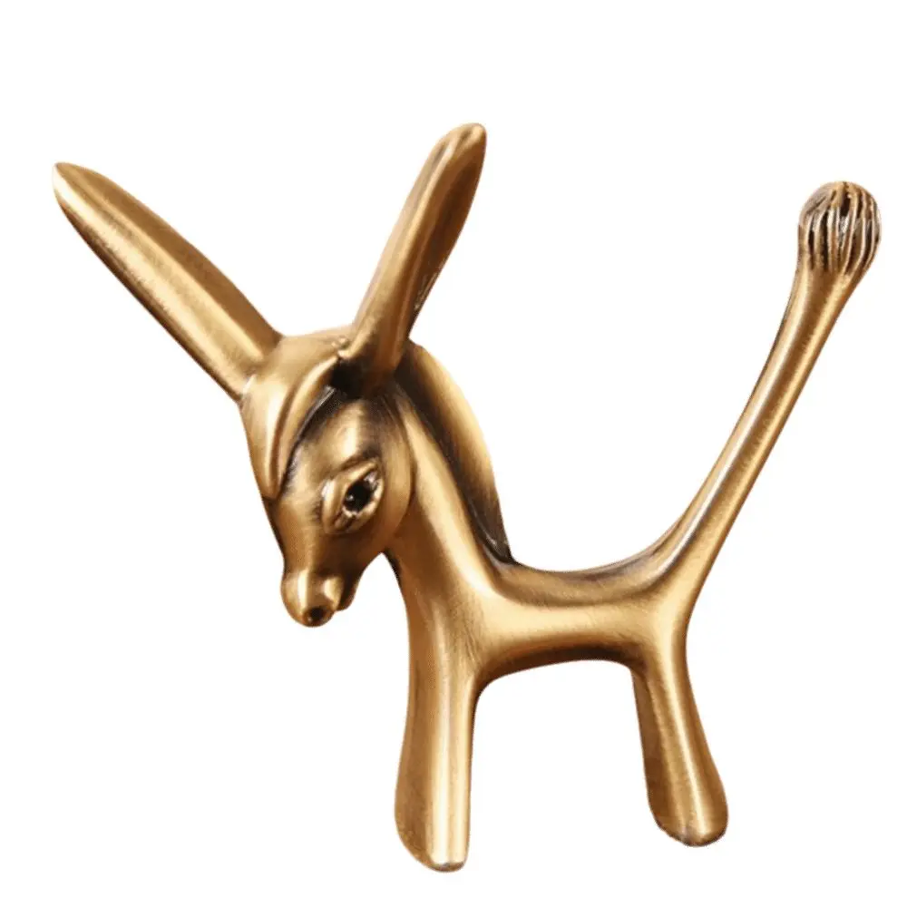 Zinc Alloy Ring Holder Statue Animal Statue Desktop Jewelry Organizer Gold 6.9 x 7.2 cm Ring Display Stand