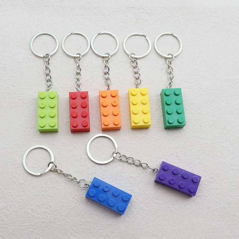 12pcs Building Block Keychains Fun Novelty Key Rings for Bags Backpacks Car Party Favors Gifts