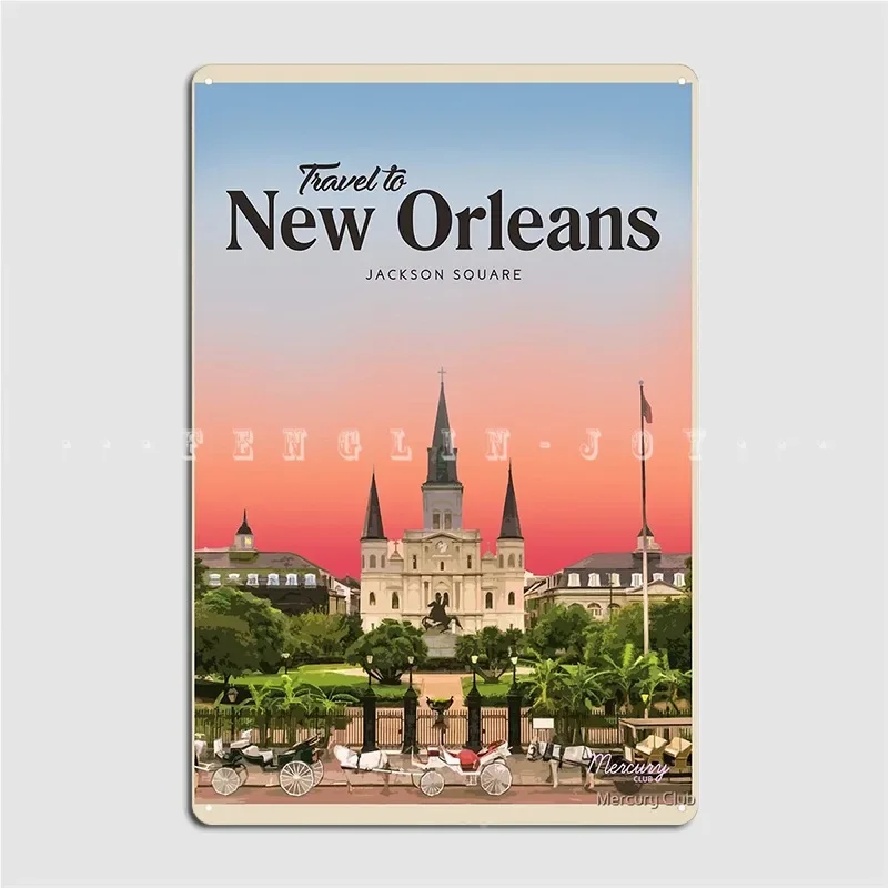 New Orleans Poster Metal Plaque Cinema Garage Cinema Design Plaques Tin Sign Posters