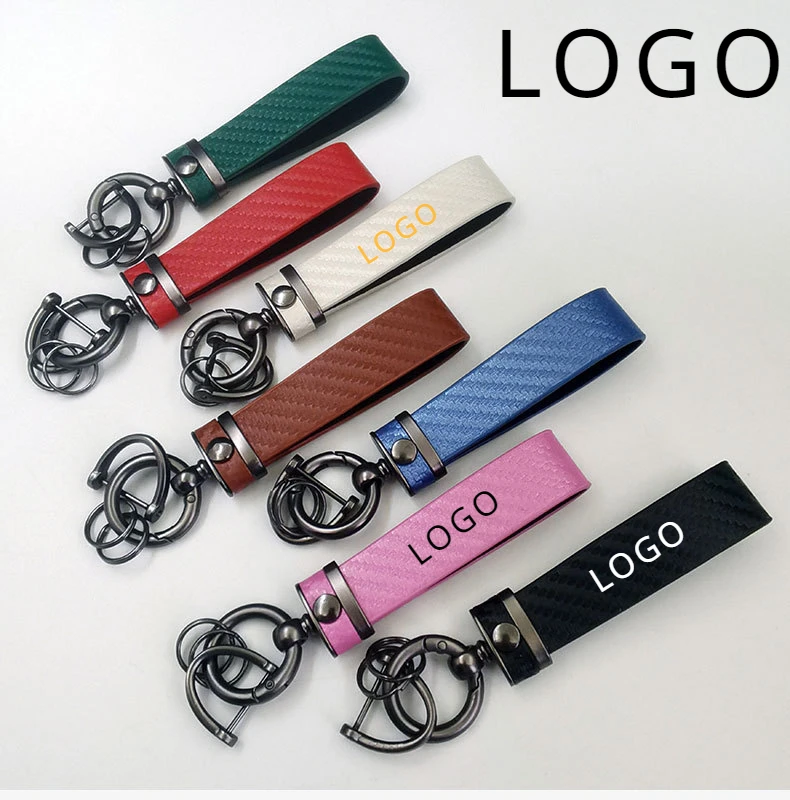 

Custom LOGO Carbon Fiber Keychain Retro Vintage High-end Key Chain Keyring for Men and Women Print Personalize Car Key Ring Gift