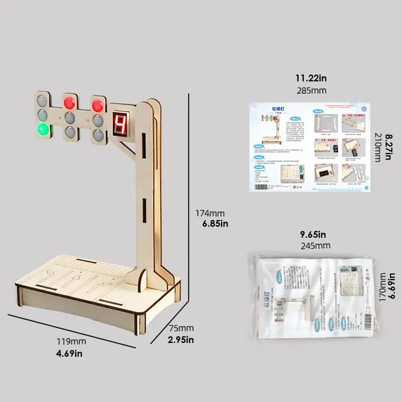 Model Kits For Adults 3D Puzzle Smooth Wooden Model Long Lasting Traffic Light Toy Fun And Educational Signal Toys For Children