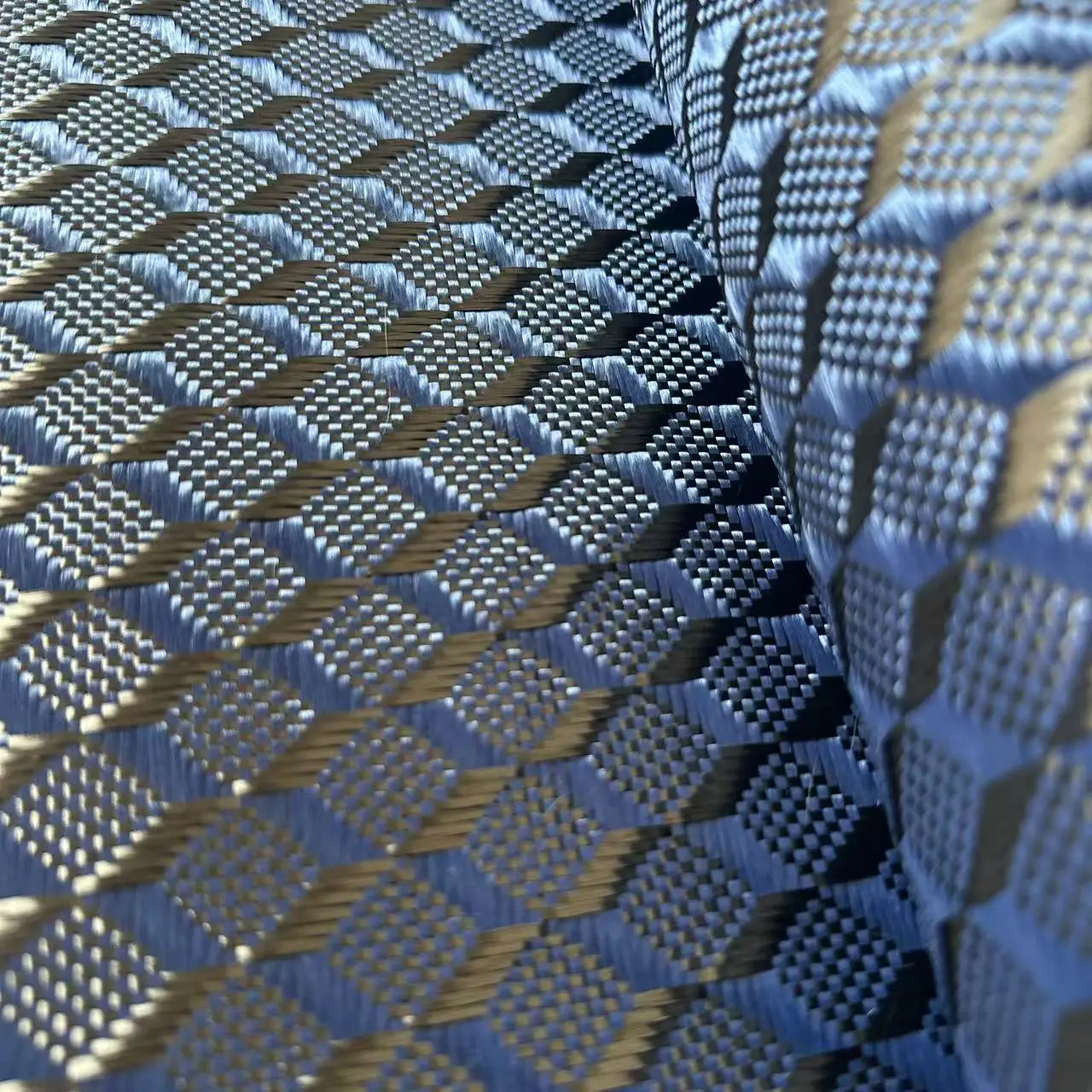 3K 240gsm 2x2 3D Dreidimensionales Raummuster-Gewebe Echtes Kohlefasergewebe Kohlenstoff-Stoff 20' / 50cm Breite, Aufrollbar zum Nähen – Detail 3