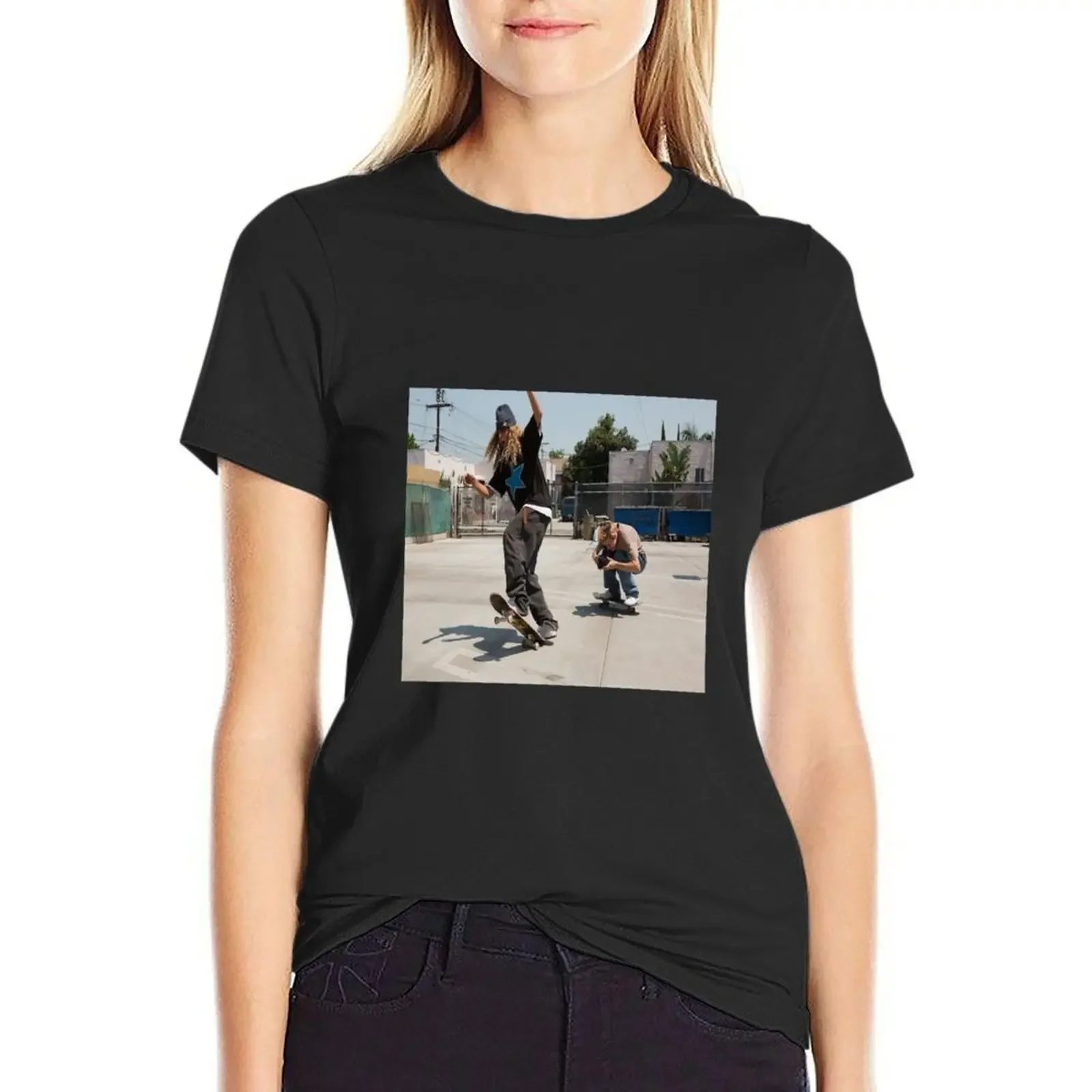 

SkateBoard Photo - Mid90s T-Shirt graphics blacks summer clothes white t-shirts for Women