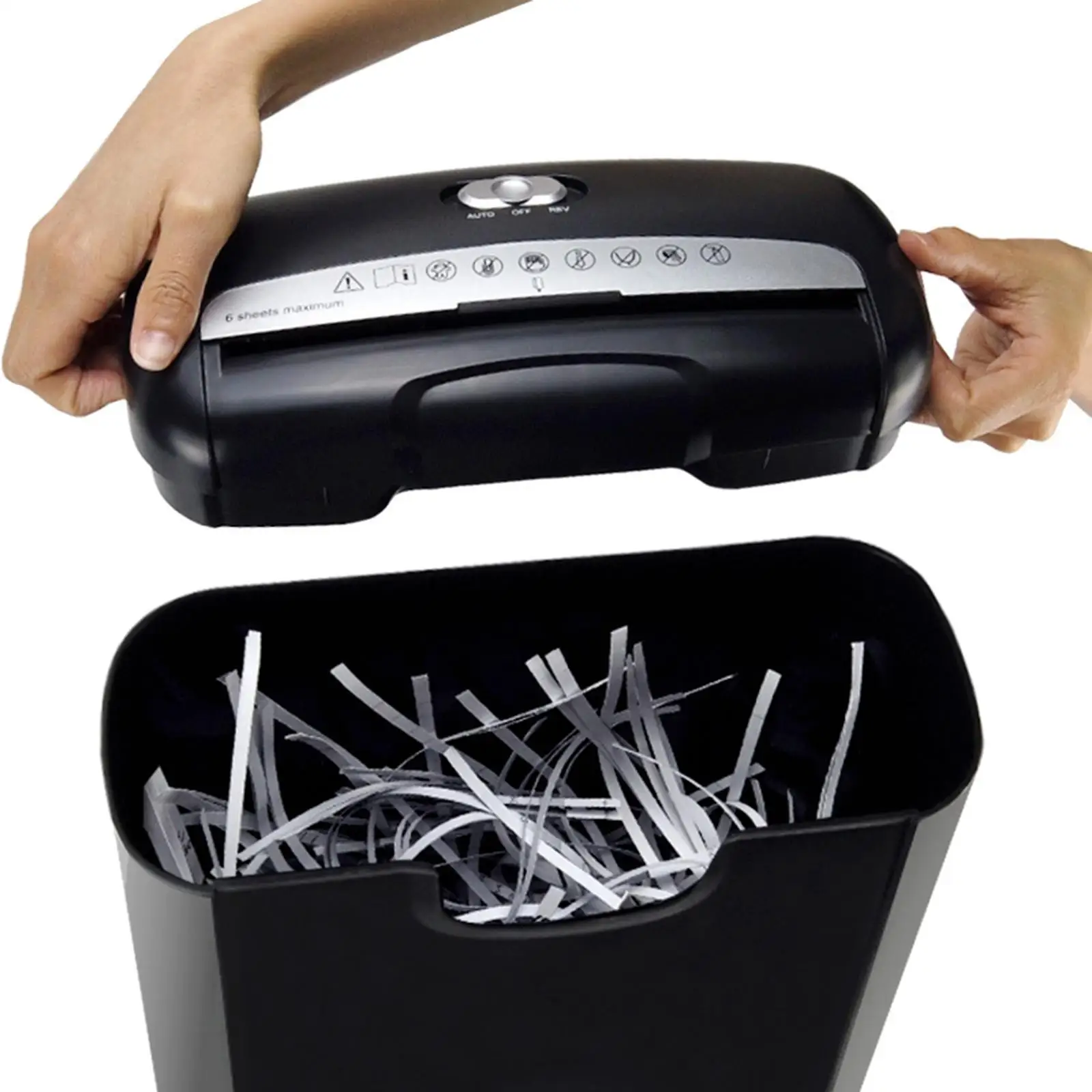 6-Sheet Paper Shredder Bank Card Photos Portable Silent Office Shredder 6-Sheet Paper Shredder Bank Card Photos Portable Silent Office Shredder