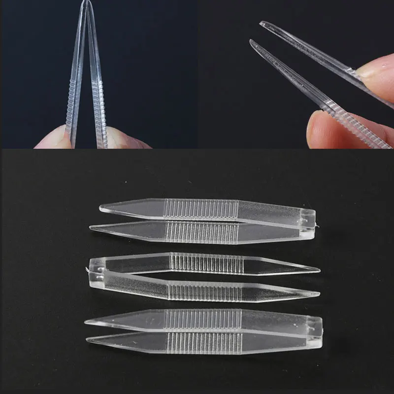 10Pcs/Lot Portable False Eyelash Extension Eyebrow Tweezers Plastic Makeup Tools Nail Art Sticker Manicure Accessories Supplies