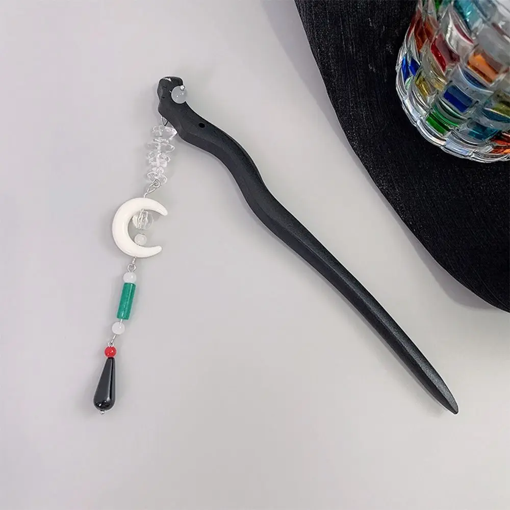 

Tassel Black Sandalwood Wooden Beads Cheongsam Ancient Headwear Hanfu Hair Sticks Ancient Style Hairpin Chinese Style Headwear