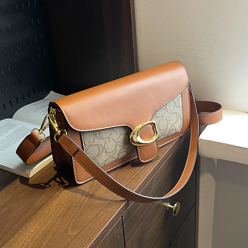 

Элегантная классическая кожаная сумка для женщин, сумка через плечо от известного дизайнера, популярный стиль