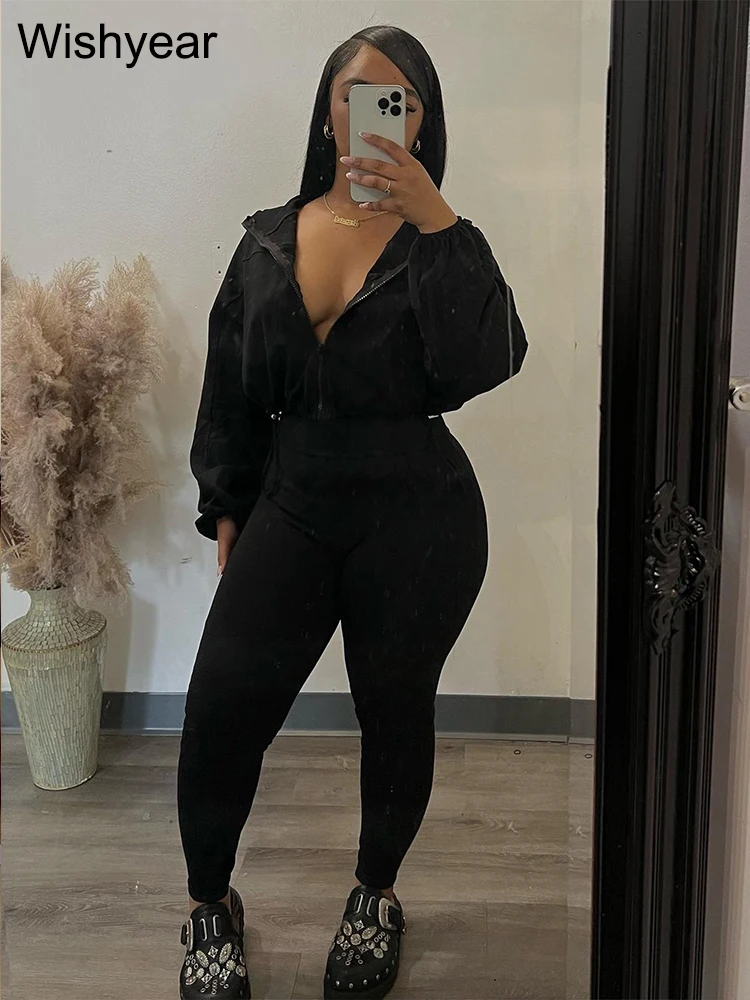 Casual Solid Women Two 2 Pieces Set Full Sleeve Sweatshirt and Pants Suits Street Sweatsuit Jogging  Outfit Fitness Tracksuit