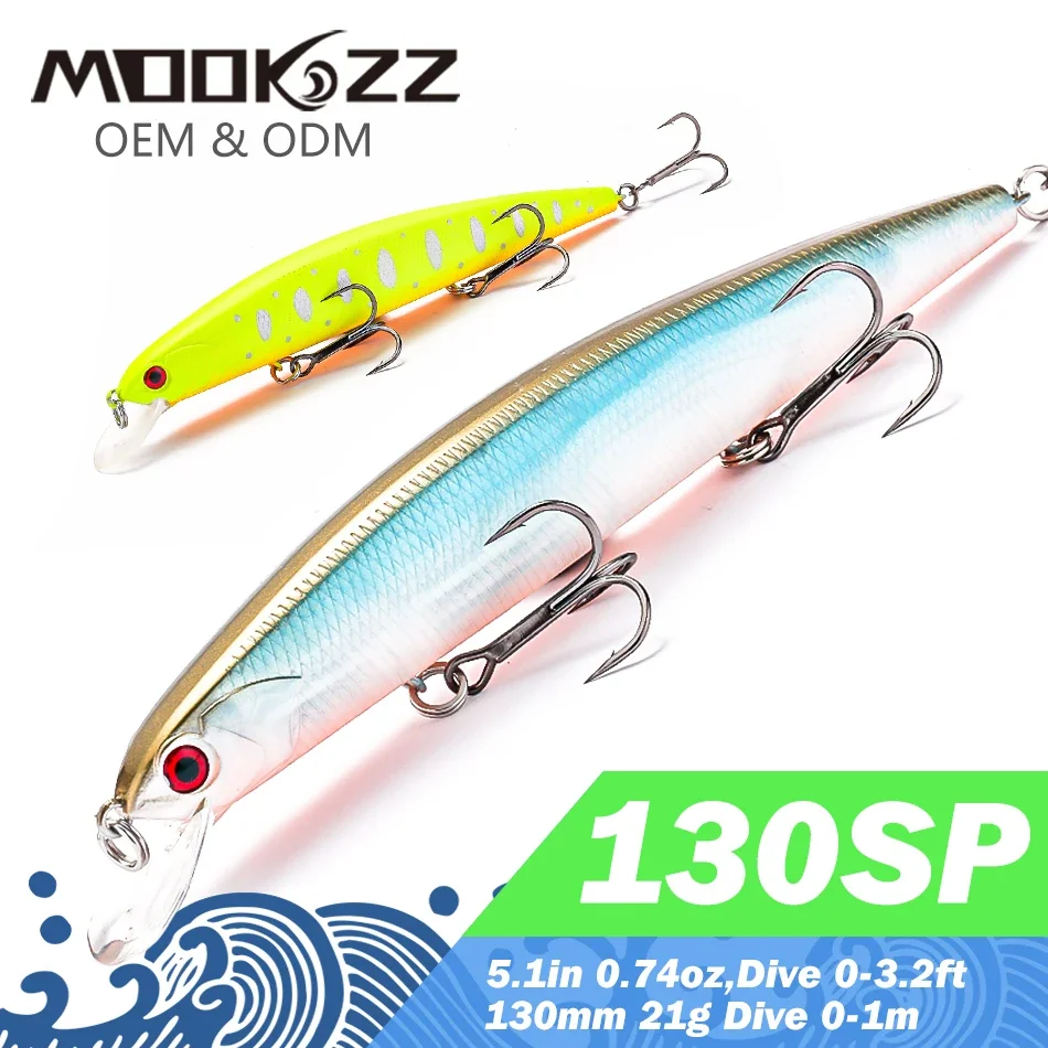 MOOKZZ 2023 New Arrival Hot Sale 130mm 21g Suspension Minnow Hard Fishing Lure Bait Fishing Tackle Artificial Lures Bait