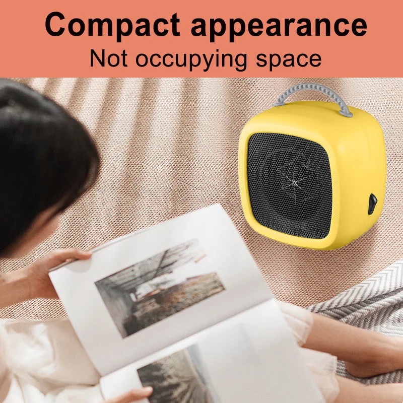 Piccolo riscaldatore domestico Mini termoventilatore da tavolo Interruttore a pulsante con maniglia Scaldino per riscaldamento invernale Riscaldatore dedicato per ufficio di potenza