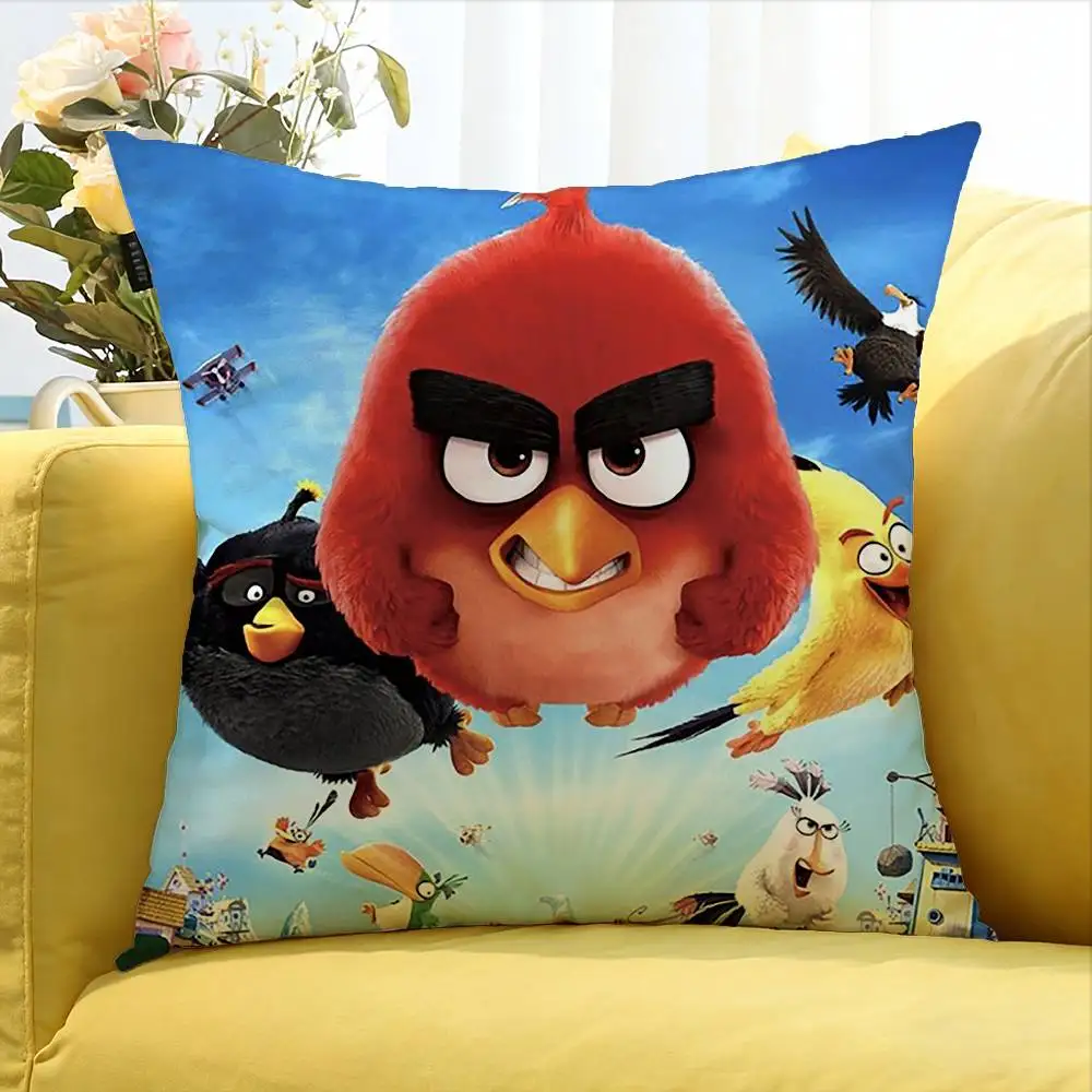 Classic Game A-Angry B-Bird   Various Sizes Square Pillow Case For Car Home Bedchamber Decor