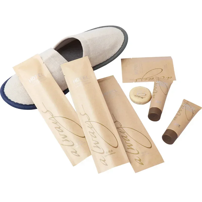 High-grade Resort Hotel Disposable Toiletries Guesthouse Guest Room Toothbrush Toothpaste Set Can Be Customized 50PC
