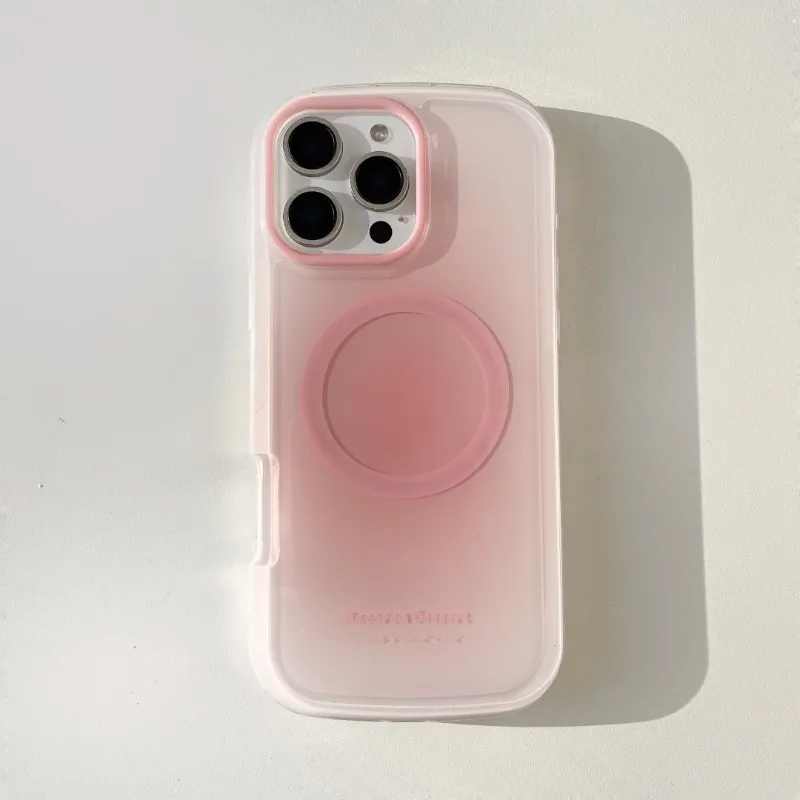 

Для iPhone 17 Pro Max, полупрозрачный градиентный розовый акцентный чехол с магнитной зарядкой, защитный чехол для объектива камеры 16, 15, 14 Pro Max