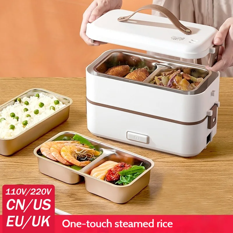 Electric Lunch Box Rice Cooker Food Warmer for On-the-Go Self Cooking Portable Heated Lunch Box for Home Office Outdoor