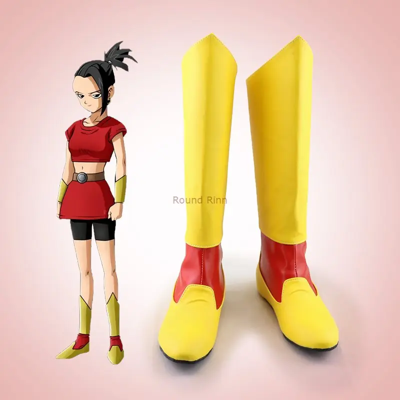 

JP ANIME DBZ Universe 6, костюм для косплея Kale, желтые ботинки ручной работы из искусственной кожи