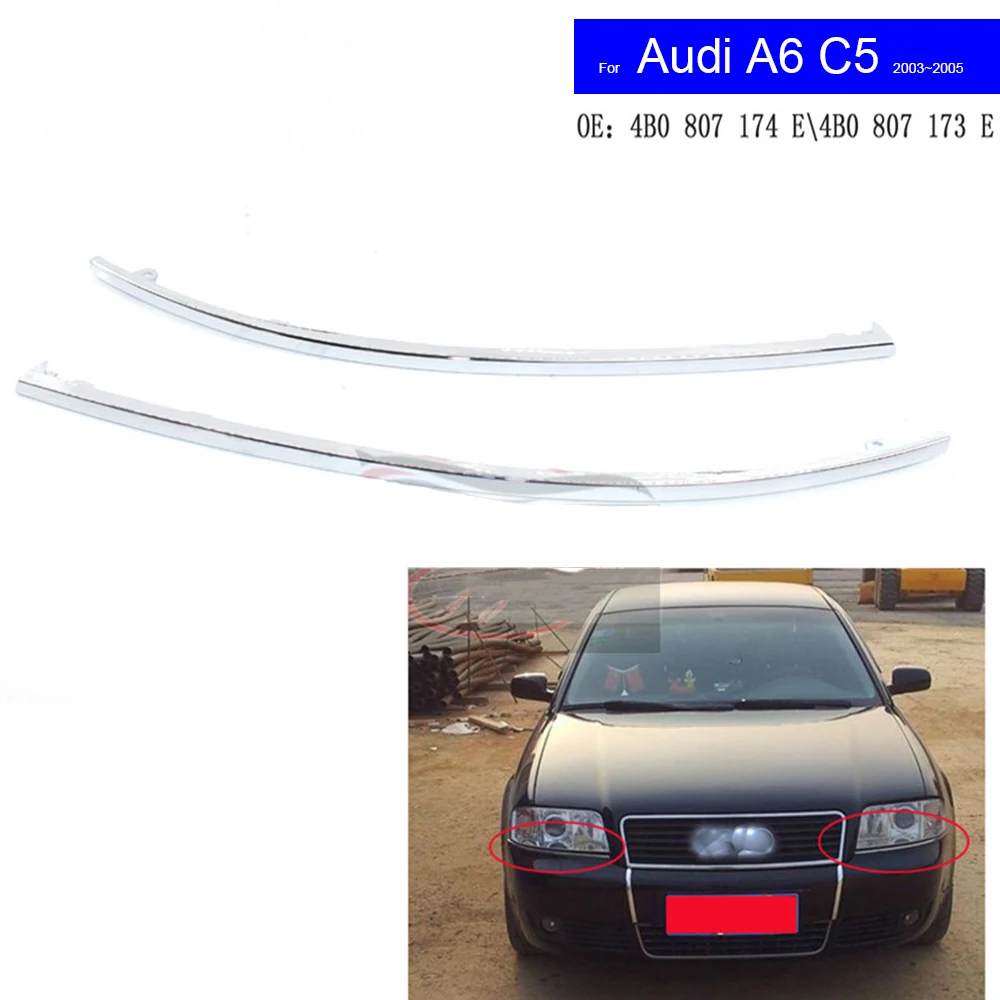 Scheinwerfer leiste für Audi A6 C5 1998 ~ Auto Streifen Scheinwerfer leiste Front leiste helle Streifen Auto Front Stoßstange Verkleidung