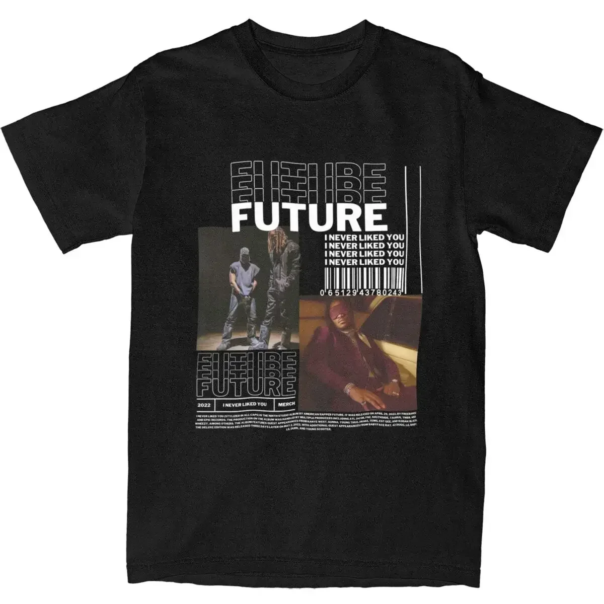 Men Women Hip Hop Rapper Future T Shirt Accessories Hiphop Bootleg Homage Pure Cotton T-shirt Graphic Print Tee Shirt Printed