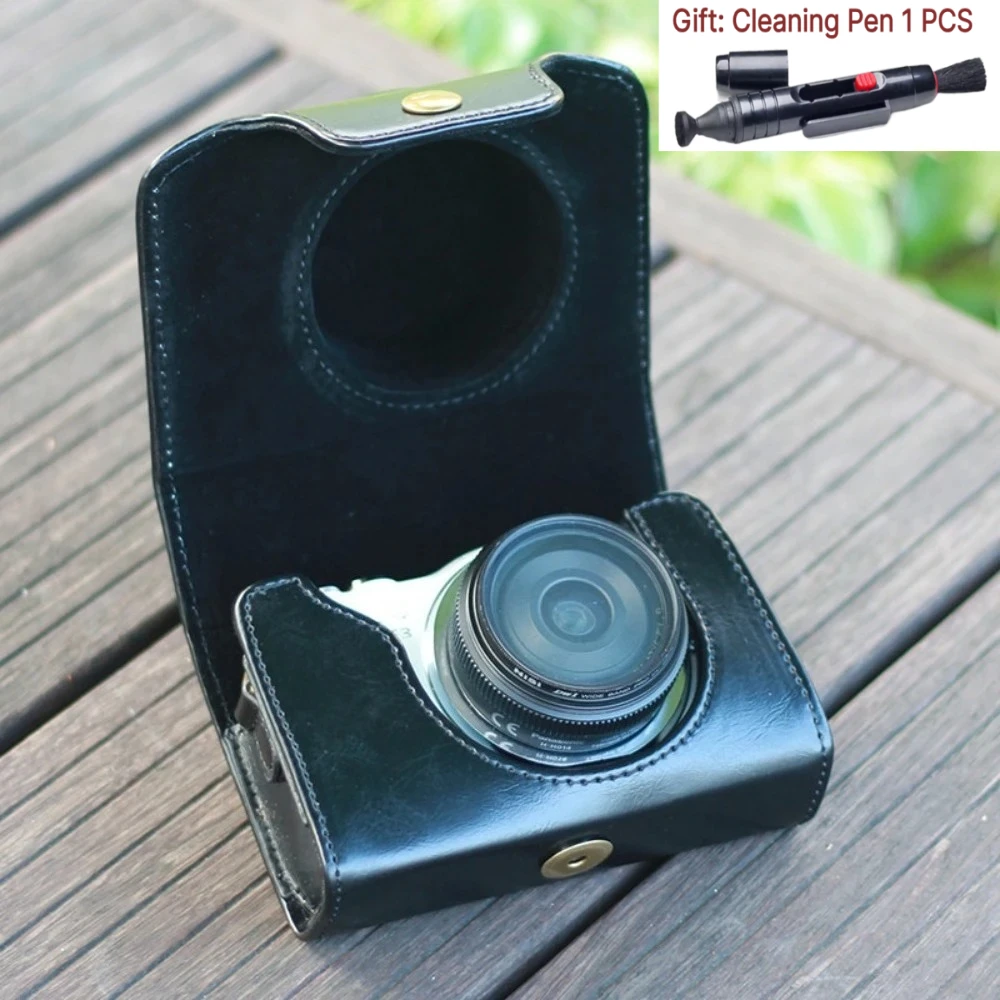 For Fuji X100V Camera Storage Bag Pouch Protector PU Leather Case For Nikon/Canon/ Panasonic GF9 lx100+ 1 PCS Free Cleaning Pen