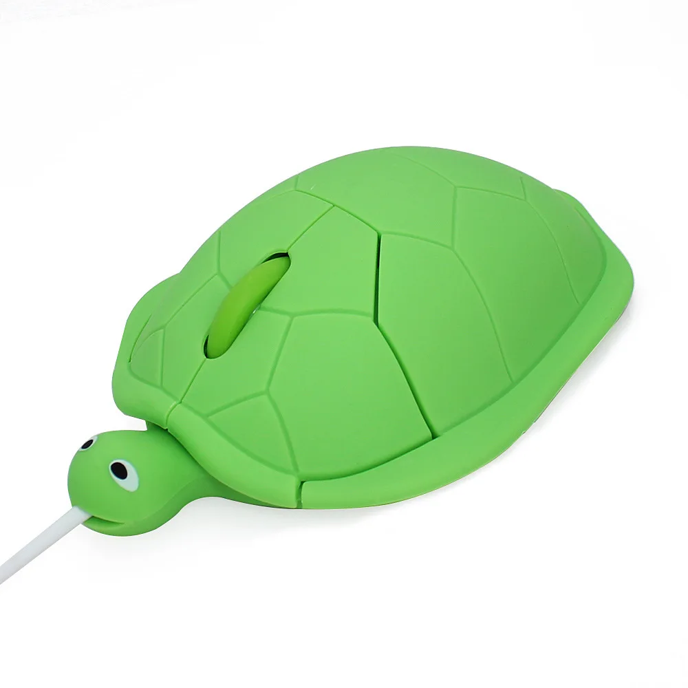 Criativo Cartoon Turtle Mouse sem fio, Mouse USB Wired, Acessórios de computador, Laptop, 2.4g