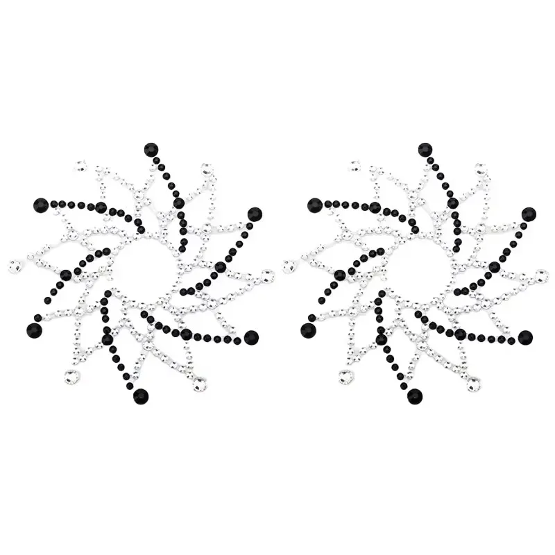 1 Pair Sexy Nipple Transparent Self Adhesive Breathable Comfortable Stickers Rhinestone Breast Petals Lingerie Pasties Bras