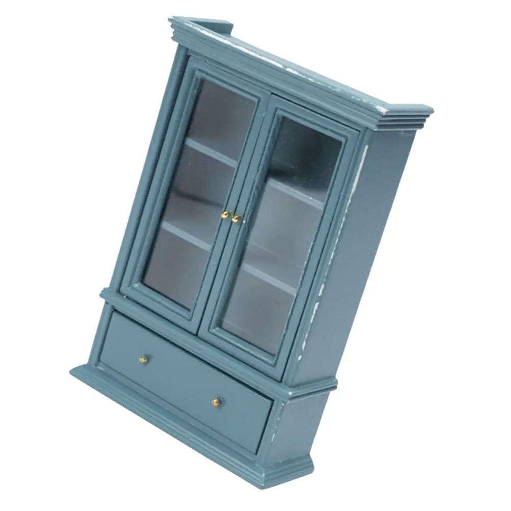 

Miniature Cabinet Wooden Furniture Ornament Simulation Storage Cabinet for Mini House Accessory Layout Prop 1:12 Scale Creative