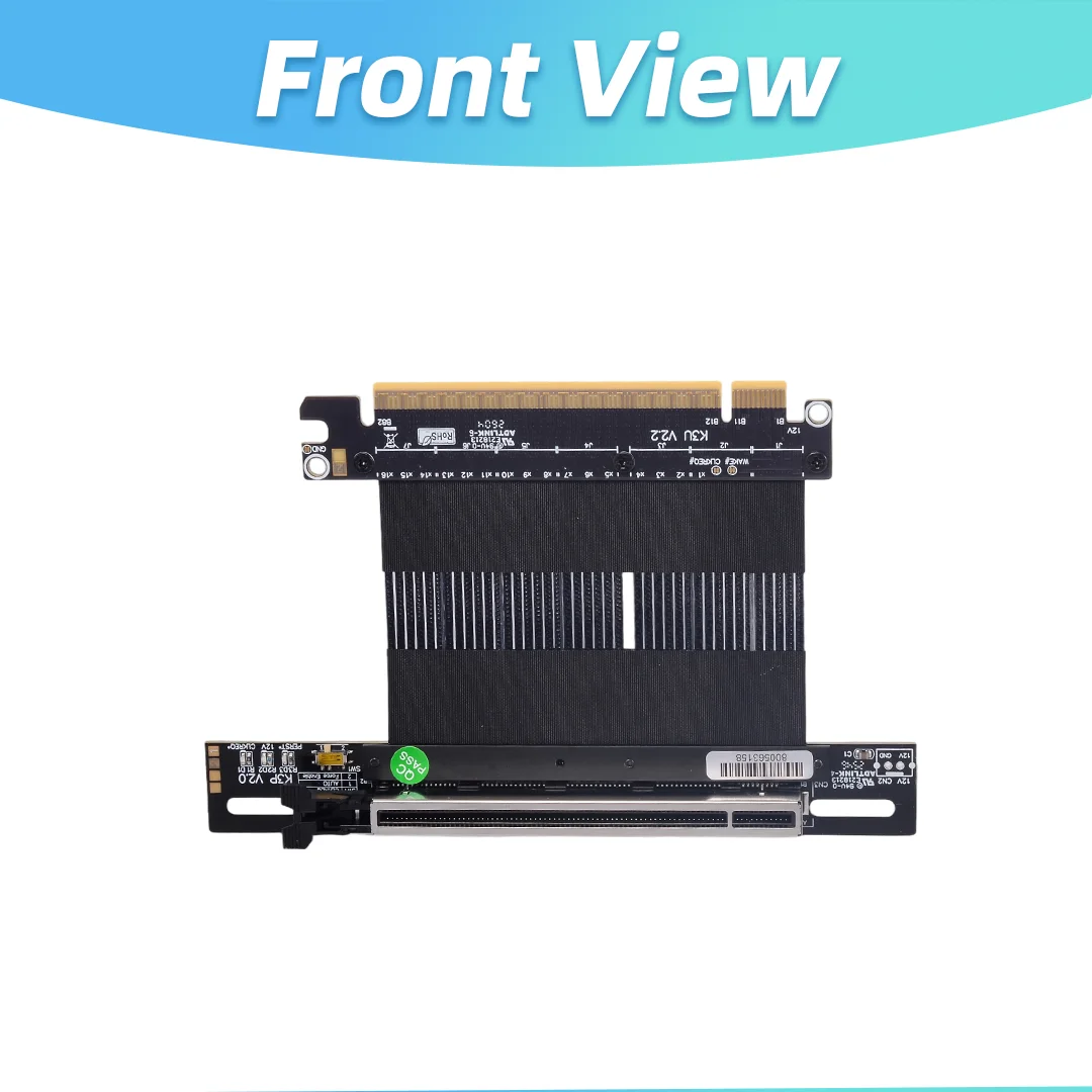 ADT-Link PCIe 5.0 X16 GPU Extension Riser Cable 90° 180 90 Degree GEN5 512Gbps High Speed Soft for NVIDIA RTX50 AMD RX90 GPU