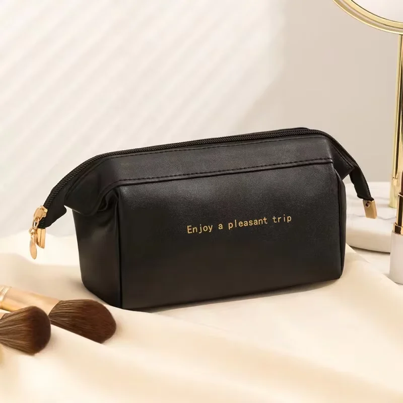 Make-up-Tasche aus Leder, Reise-Kosmetiktasche, tragbar, Make-up-Etui für Damen, wasserdicht, multifunktionale Kosmetiktasche, Damen-Kosmetiktasche