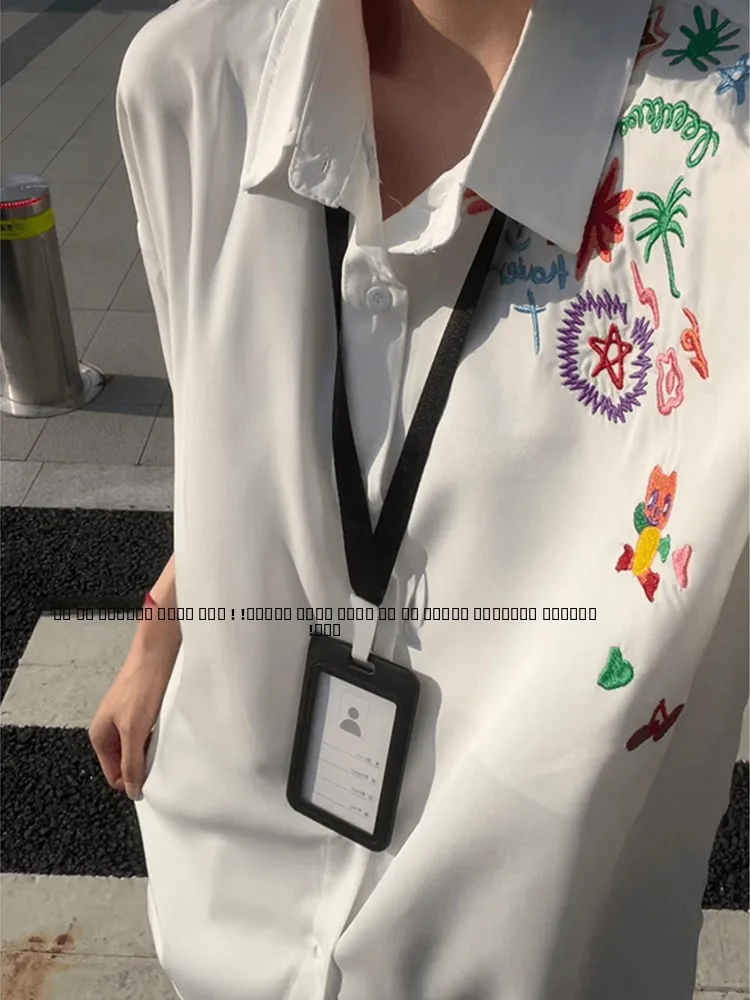 

Креативная вышитая футболка из ледяного шелка с коротким рукавом для мужчин и женщин, летний дизайн, легкая и воздушная, DK, для комфортного отдыха