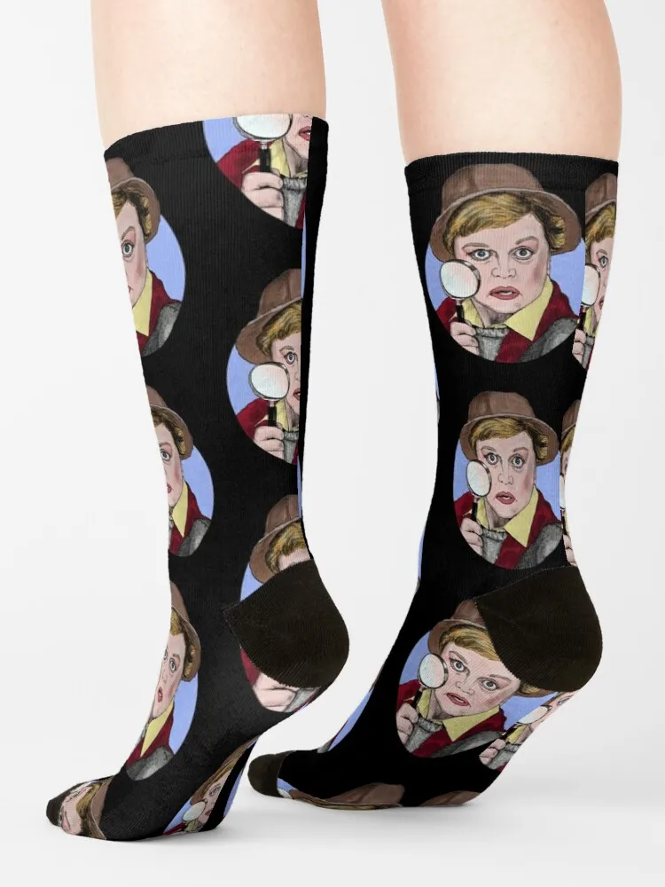 Angela Lansbury-calcetines térmicos para hombre, medias de baloncesto con lupa, a la moda