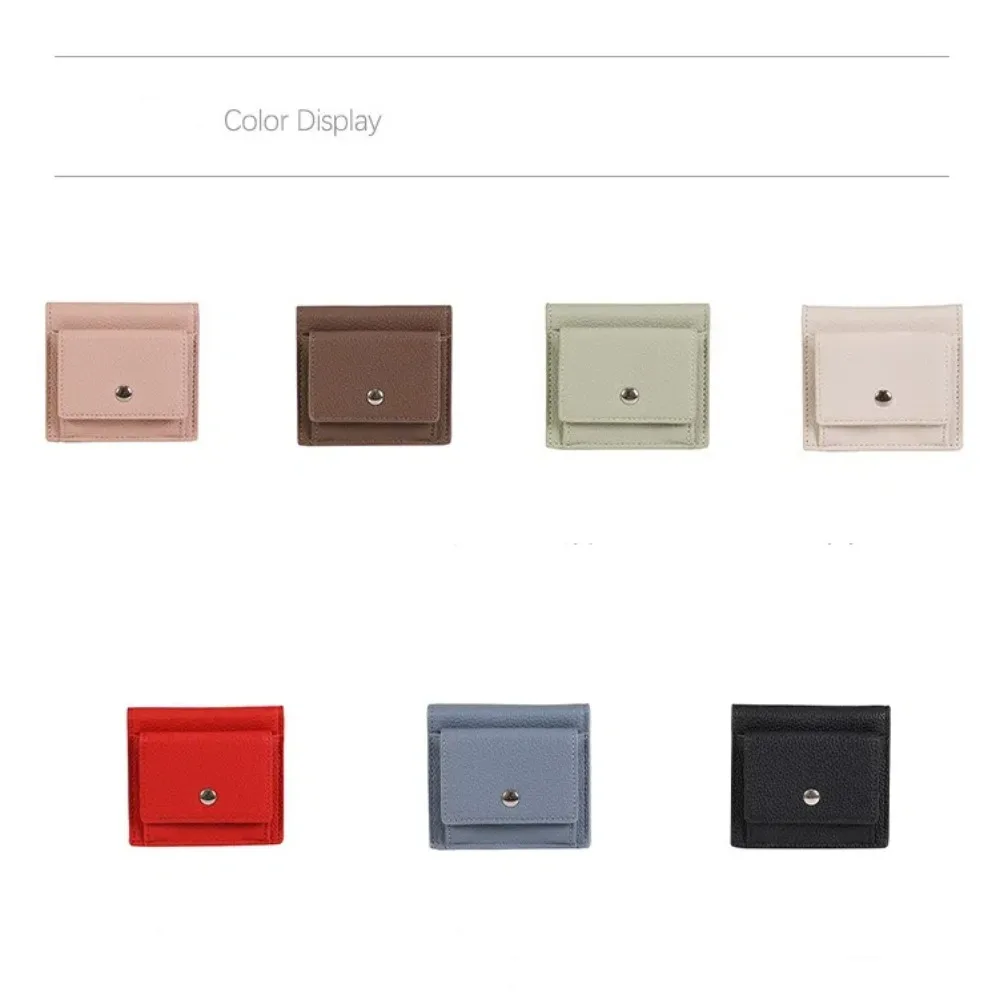 New PU Leather Small Wallet Multi-Cards Coin Purse Credit Card Bags Solid Color Short Wallet Women