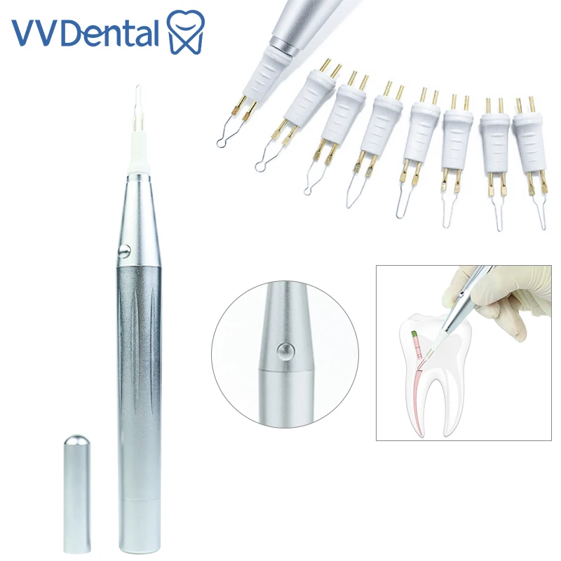 VVDental Wireless Dental Gutta Percha Cutting Heated Removable Model Teeth and Gum Cutter 8 Tips Electrocoagulation Hemostatic P