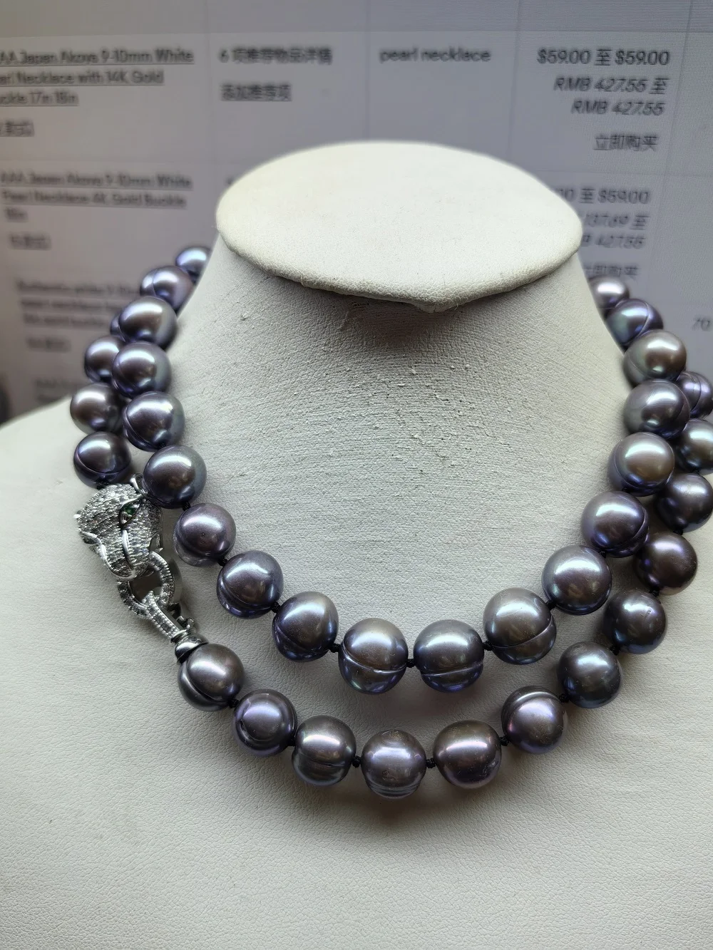 Extremely large, Precious Elegant AAA+ 11-12mm Natural Tahitian  black Pearl necklace 925s （Actual shooting）