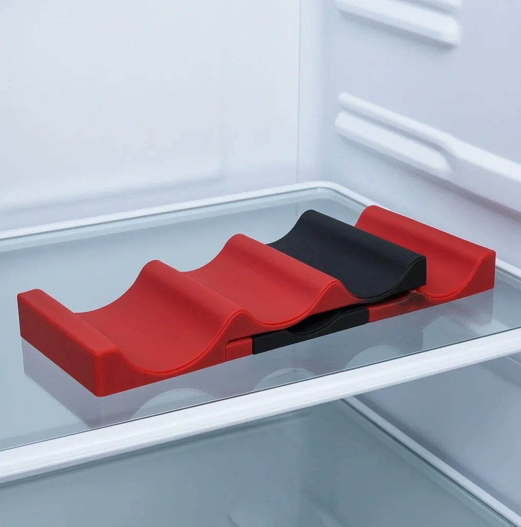 Wine Beer Fridge Cabinet - Wijnfleshouder voor de koelkast, siliconen opvouwbare