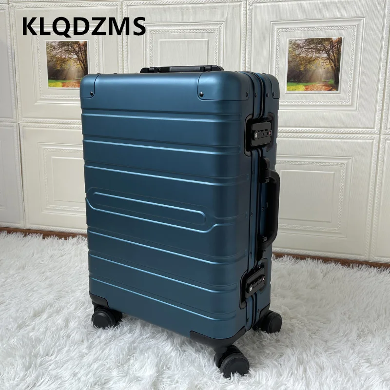 KLQDZMS Cabin Suitcase Full Aluminum Magnesium Alloy Boarding Box Men's Business Trolley Case 20 “24” 28 Inch Travel Luggage