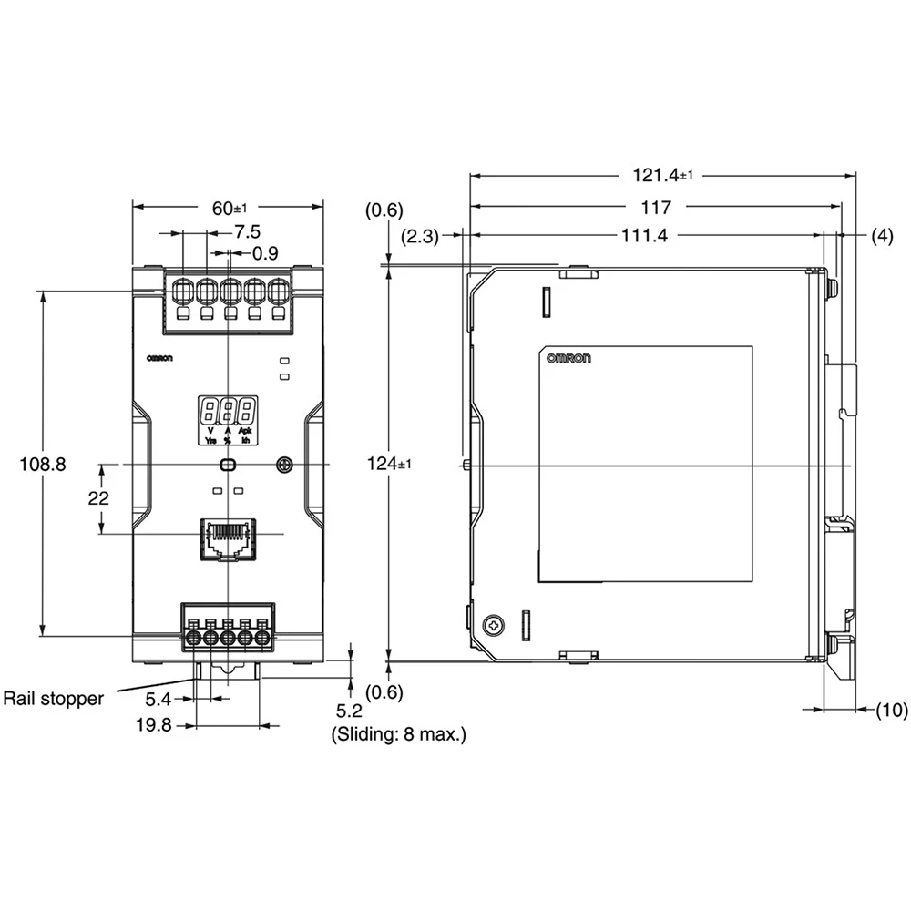 S8VK-X48024-EIP 480 W, 24 VDC, 20 A Switching Power Supply