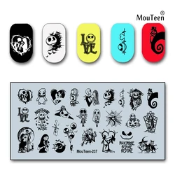 New Christmas Horror Night Nail Stamp Nightmare Before Wine Nail Stamping Plate for Nail Art 4.72*2.36inch #237