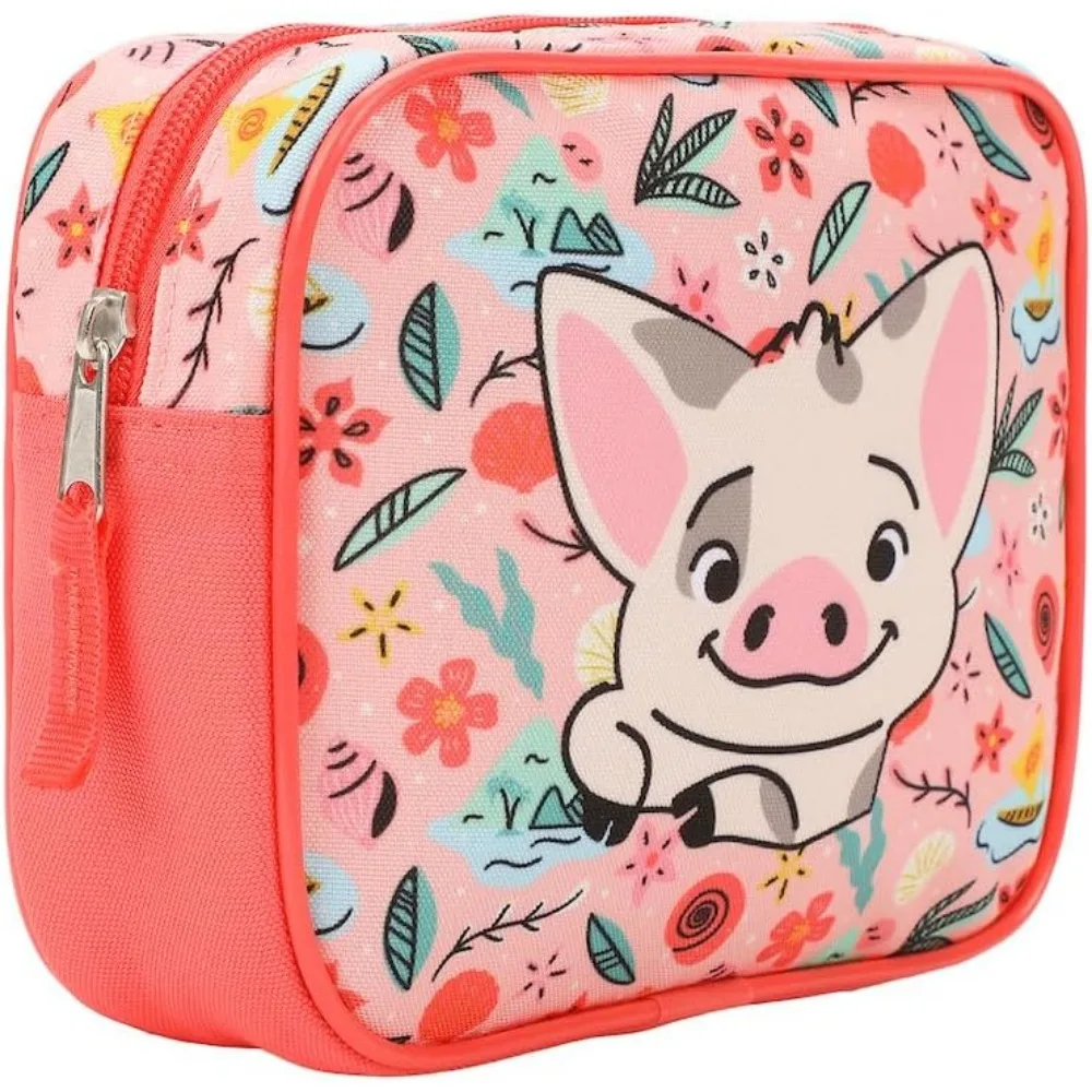 Juego de equipaje de mano juvenil de 4 piezas con Moana Pua y estampado tropical para aventuras de viaje