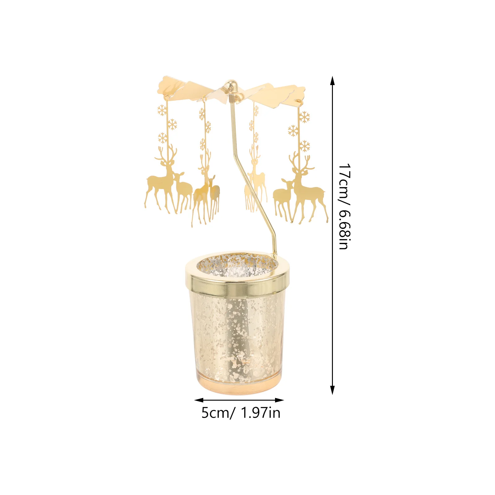 2Pcs Christmas Rotating Metal Candlestick Snowflake Holder Table Decoration Indoor Party Wedding