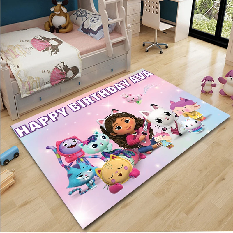 

Gabbys Dollhouse Cartoon Rug Large Area Carpets for Living Room Kids Bedroom Sofa Kitchen Doormat Decor Child Non-slip Floor Mat