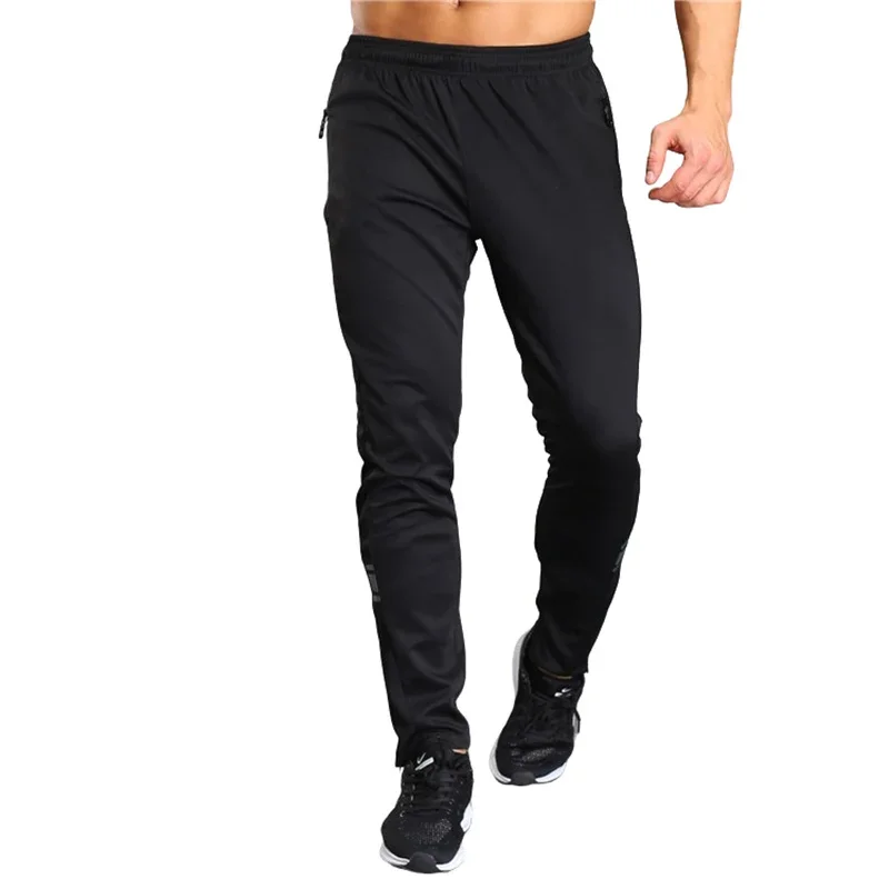 Bodybuilding Sports Running Pants Men\'s Striped Breathable Fitness Training Jogging Sweatpants Black Basketball Tennis Trousers