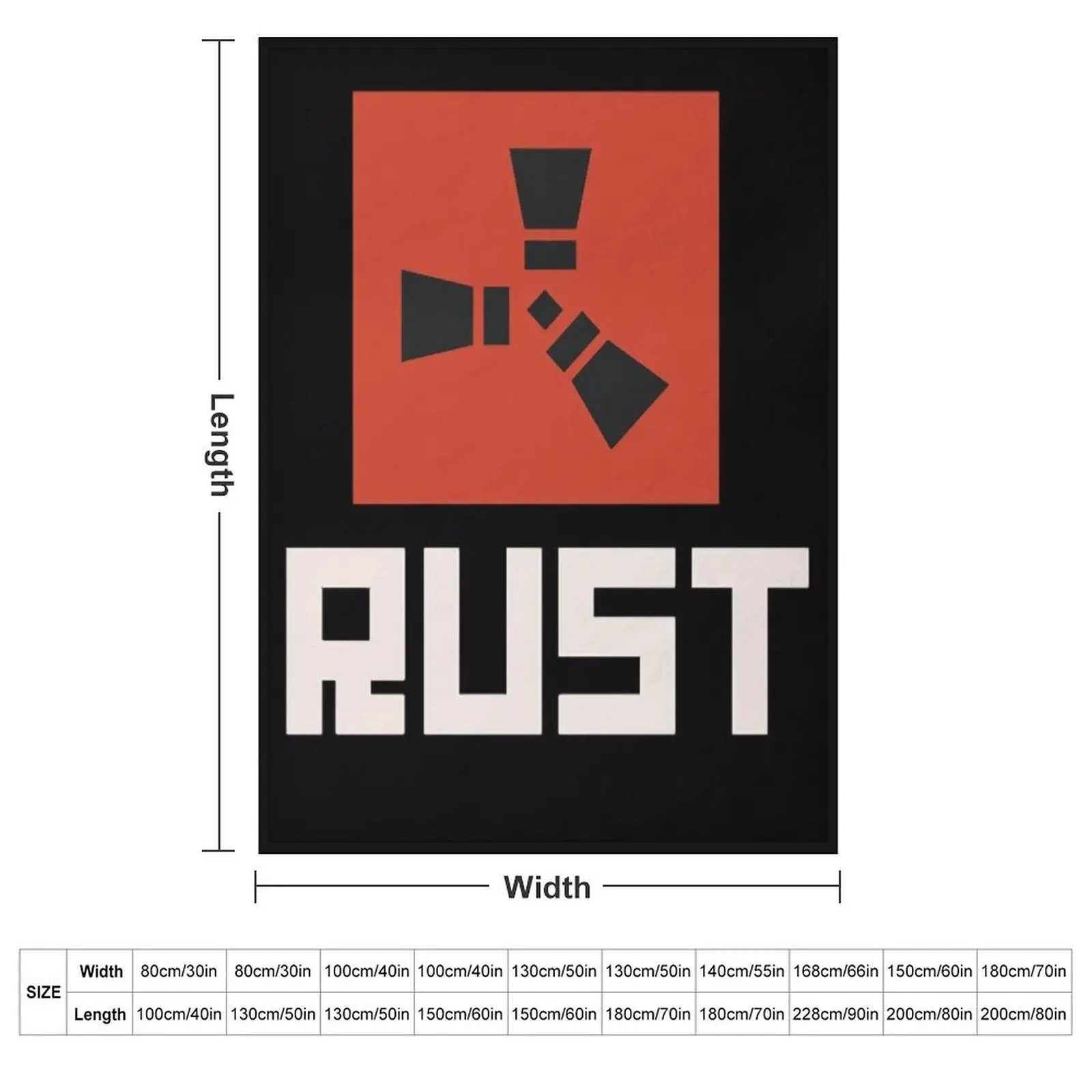 RUST game Logo Throw Blanket Stuffeds Beach anime Sofas Blankets